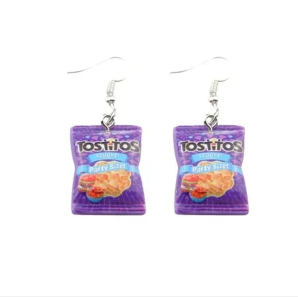 Tostitos Earrings, Chip Earrings, Novelty Earrings, Fun Earrings - Picture 1 of 1